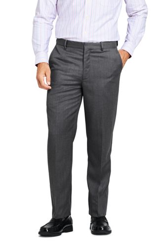 Men S Comfort Waist Wool Gabardine Dress Pants Lands End