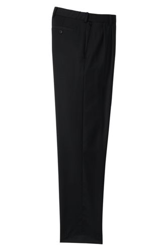 Men S Comfort Waist Pleated Wool Gabardine Dress Pants Lands End