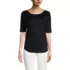 Women's Supima Micro Modal Elbow Sleeve Balletneck Curved Hem Top, Front