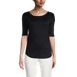 Women's Supima Micro Modal Elbow Sleeve Balletneck Curved Hem Top, Front