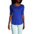 Women's Supima Micro Modal Elbow Sleeve Balletneck Curved Hem Top, Front