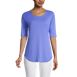 Women's Supima Micro Modal Elbow Sleeve Balletneck Curved Hem Top, Front