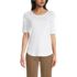 Women's Supima Micro Modal Elbow Sleeve Balletneck Curved Hem Top, Front