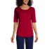 Women's Supima Micro Modal Elbow Sleeve Balletneck Curved Hem Top, Front