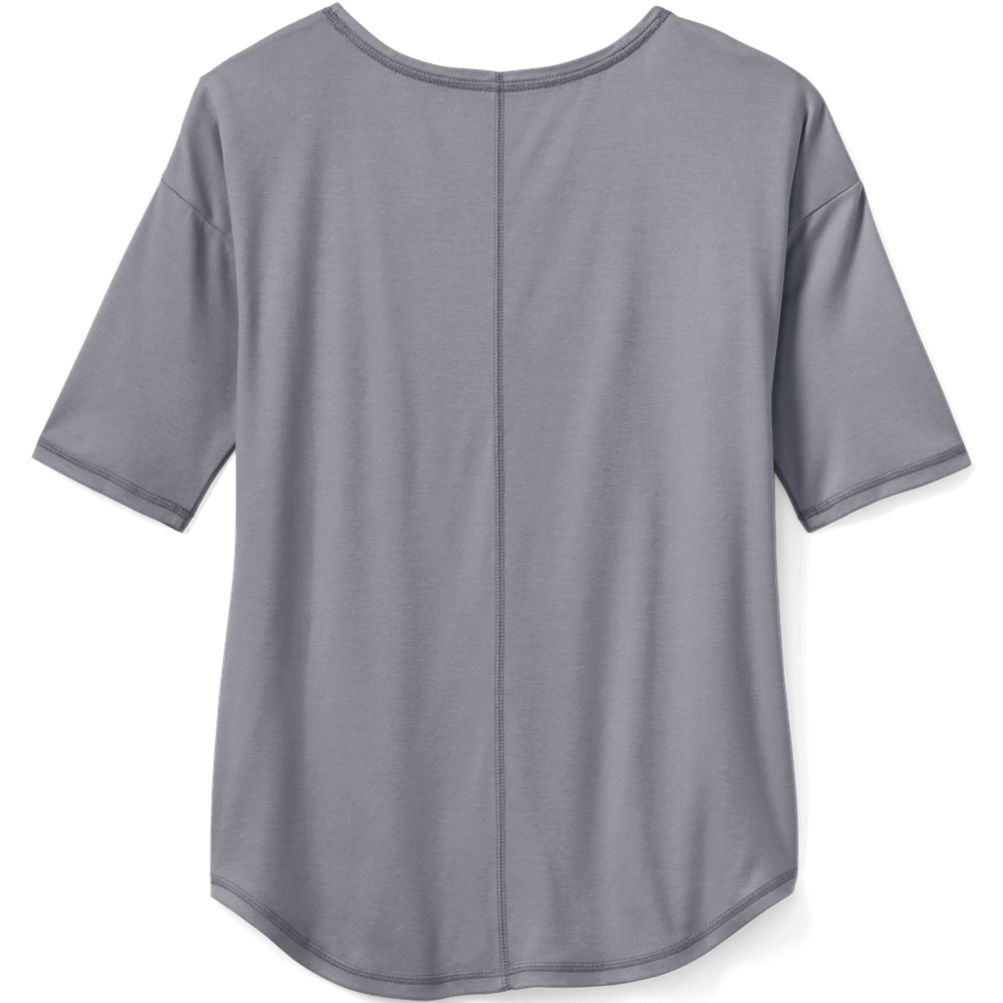 Elbow Sleeve Notch Neck Shirttail Hem Top – Geyermans Clothing Co.