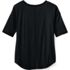 Women's Plus Size Supima Micro Modal Elbow Sleeve Balletneck Curved Hem Top, Back