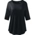 Women's Plus Size Supima Micro Modal Elbow Sleeve Balletneck Curved Hem Top, Front