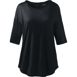 Women's Supima Micro Modal Elbow Sleeve Balletneck Curved Hem Top, Front