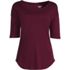 Women's Supima Micro Modal Elbow Sleeve Balletneck Curved Hem Top, Front
