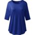 Women's Supima Micro Modal Elbow Sleeve Balletneck Curved Hem Top, Front