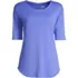 Women's Supima Micro Modal Elbow Sleeve Balletneck Curved Hem Top, Front