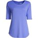 Women's Supima Micro Modal Elbow Sleeve Balletneck Curved Hem Top, Front