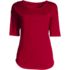 Women's Supima Micro Modal Elbow Sleeve Balletneck Curved Hem Top, Front