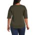 Women's Plus Size Supima Micro Modal Elbow Sleeve Balletneck Curved Hem Top, Back