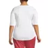 Women's Plus Size Supima Micro Modal Elbow Sleeve Balletneck Curved Hem Top, Back
