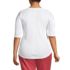 Women's Plus Size Supima Micro Modal Elbow Sleeve Balletneck Curved Hem Top, Back