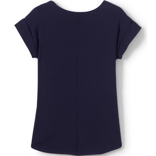 Women's Supima Micro Modal Roll Sleeve Zip Shoulder Top - image 2