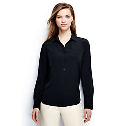 Women's Petite Rolled Sleeve Soft Blouse, Front