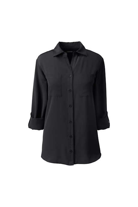Women's Rolled Sleeve Soft Blouse