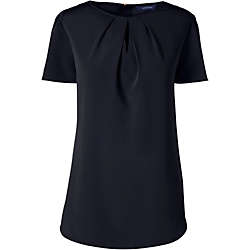 Women's Plus Size Short Sleeve Keyhole Blouse Top, Front
