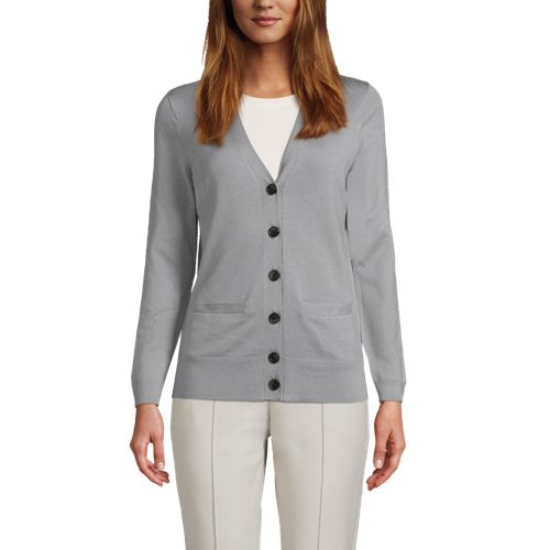 Women's Performance Long Sleeve V-neck Cardigan with Pockets | Lands' End