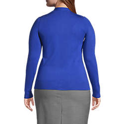 Women's Plus Performance Long Sleeve V-neck Cardigan with Pockets, Back