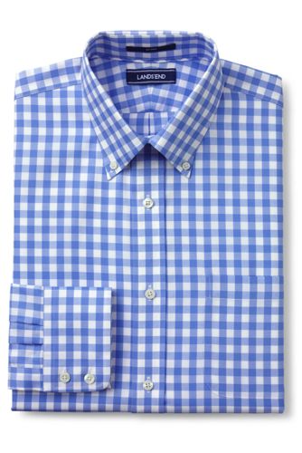 30％OFF＜ランズエンド＞メンズ・ベアードマクナット・アイリッシュリネン・ドレスシャツ／ボタンダウン／スリムフィット／長袖/S/グレー