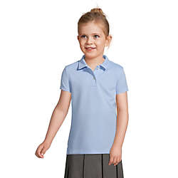 Little Girls Short Sleeve Poly Pique Polo Shirt, Front