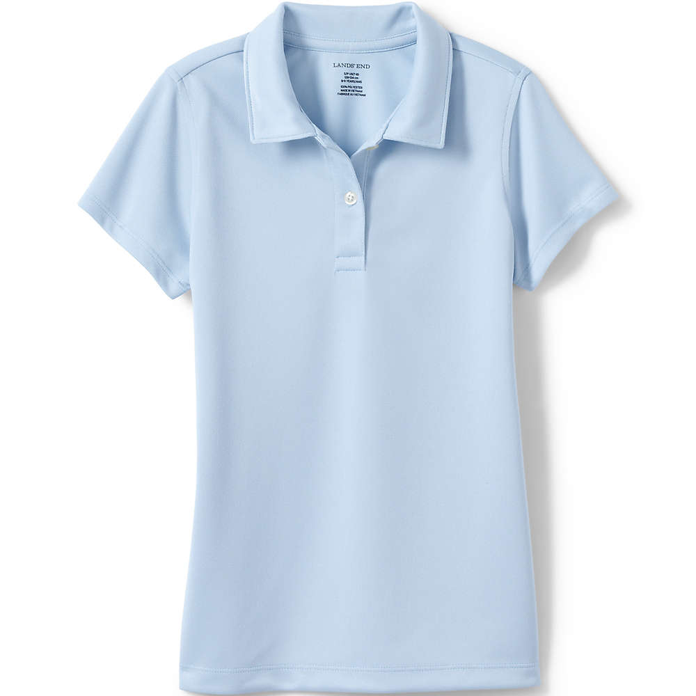 Little Girls Short Sleeve Poly Pique Polo Shirt, Front