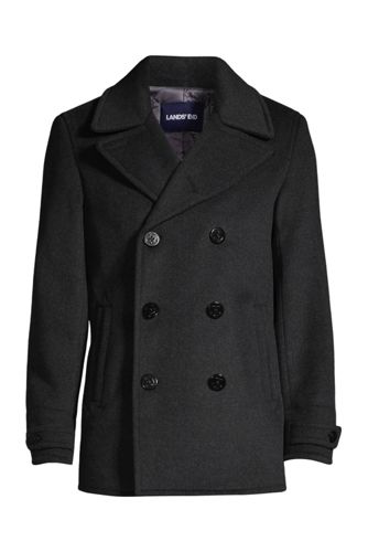 Men's Wool Blend Pea Coat | Lands' End