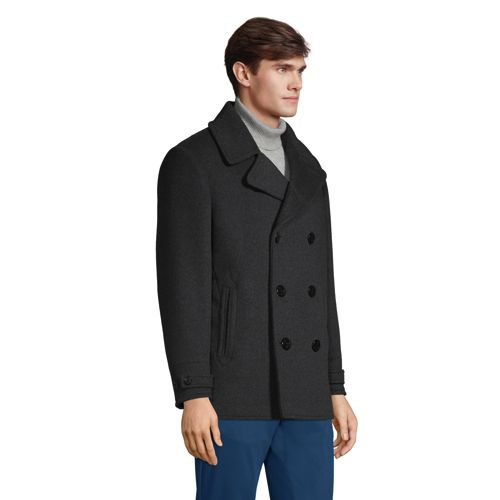 Men's Insulated Wool Peacoat | Lands' End