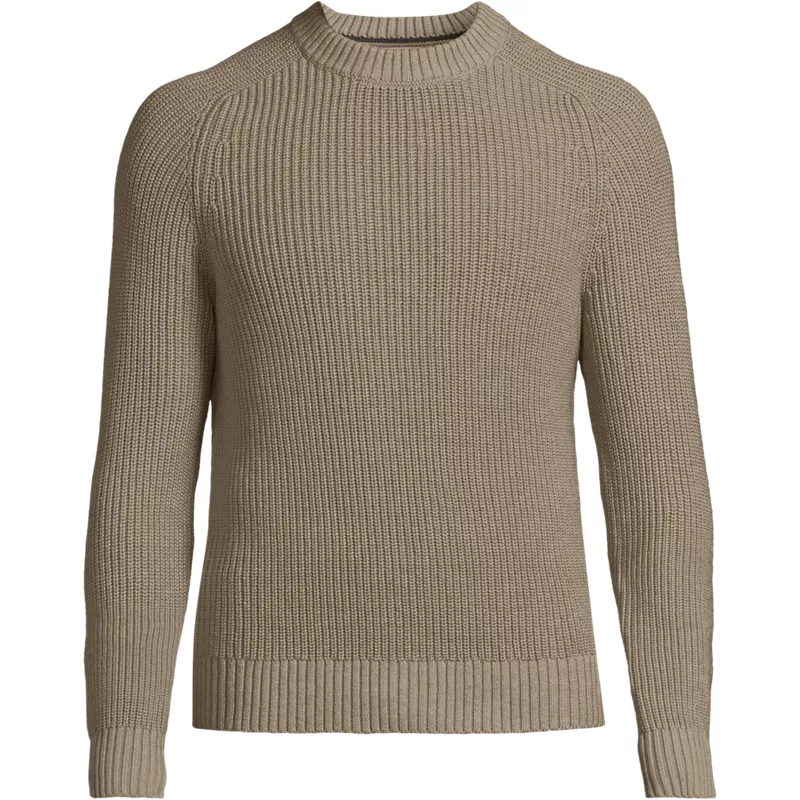 Men's Cotton Drifter Saddle Crewneck Shaker Sweater, Front