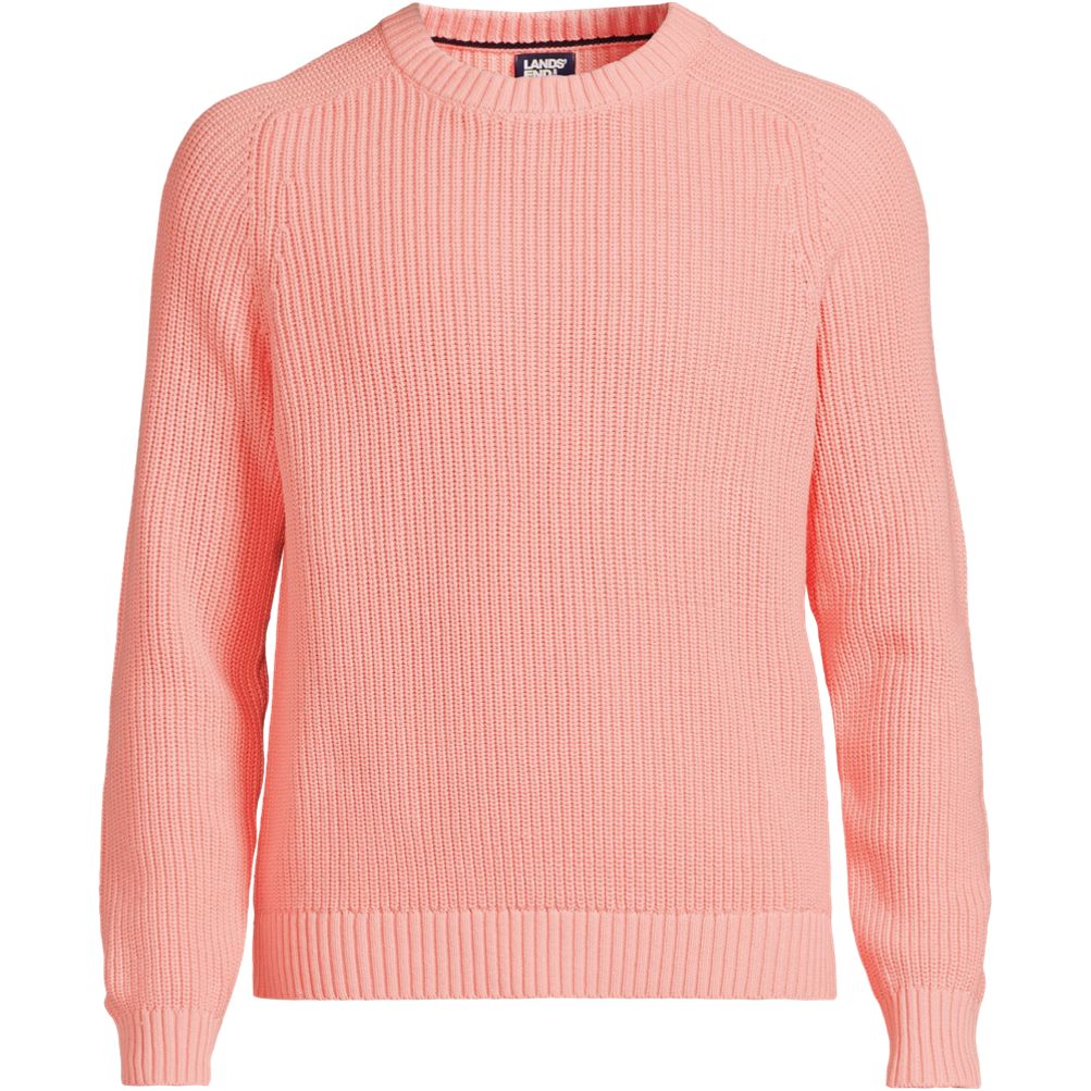 Men's Cotton Drifter Saddle Crewneck Shaker Sweater | Lands' End