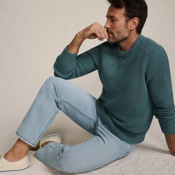 Men's Tall Cotton Drifter Saddle Crewneck Shaker Sweater - primary