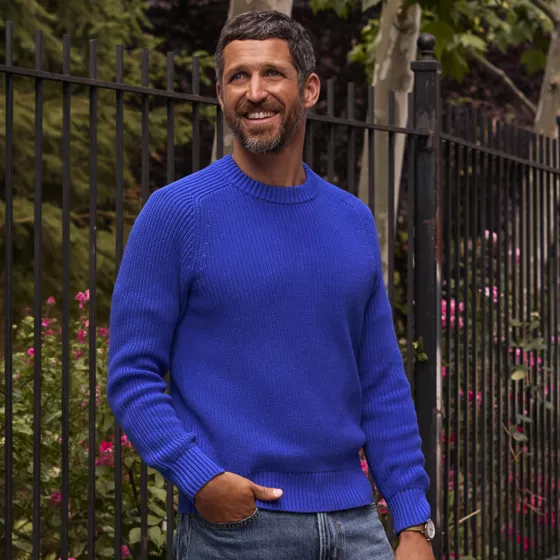 Men's Cotton Drifter Saddle Crewneck Shaker Sweater - primary