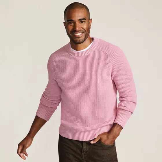 Men's Cotton Drifter Saddle Crewneck Shaker Sweater - primary
