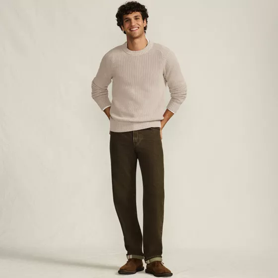 Men's Cotton Drifter Saddle Crewneck Shaker Sweater - primary