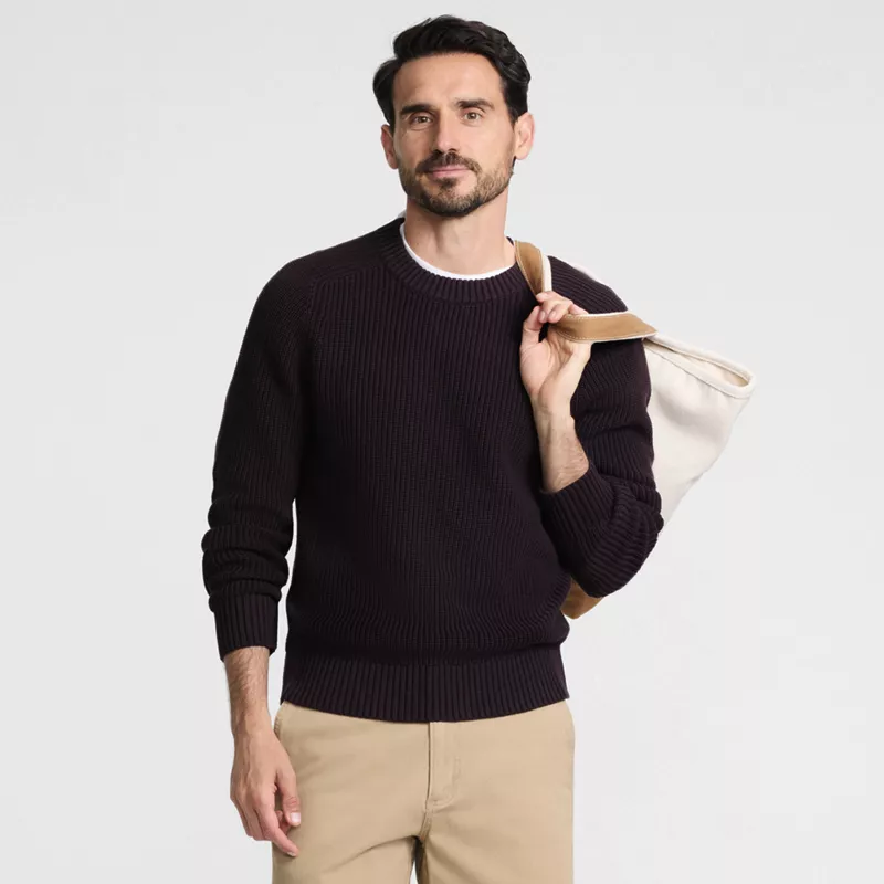 Men's Cotton Drifter Saddle Crewneck Shaker Sweater, alternative image
