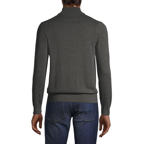 Men's Fine Gauge Supima Cotton Quarter Zip Sweater | Lands' End