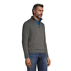 Men's Fine Gauge Supima Cotton Quarter Zip Sweater, alternative image