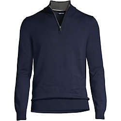 Men's Fine Gauge Supima Cotton Quarter Zip Sweater, Front