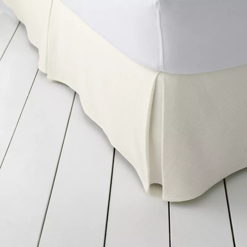 Basketweave Cotton Matelasse Bedskirt, Front
