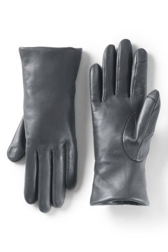 gray leather gloves