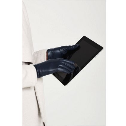 Women's EZ Touch Screen Cashmere Lined Leather Gloves - image 1