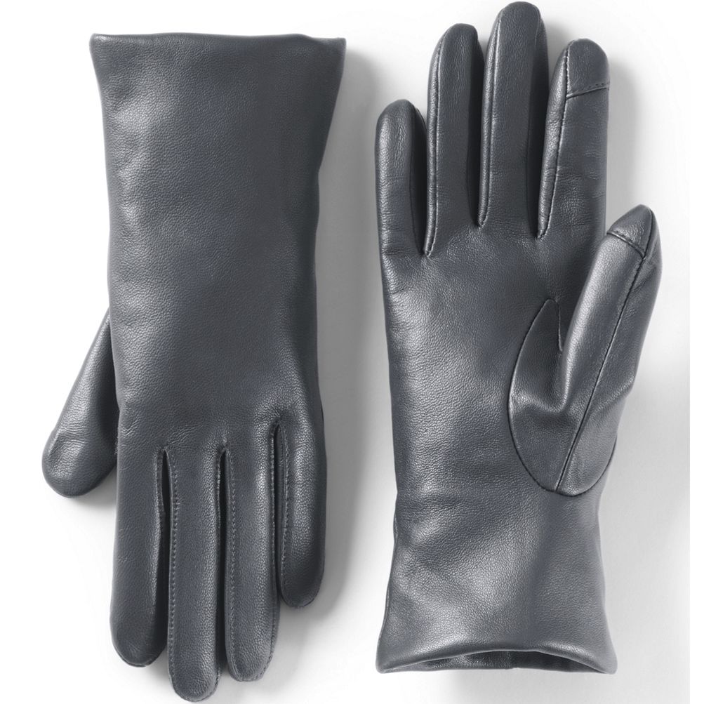 Women's Leather Mid-Length Gloves - Christina Cashmere