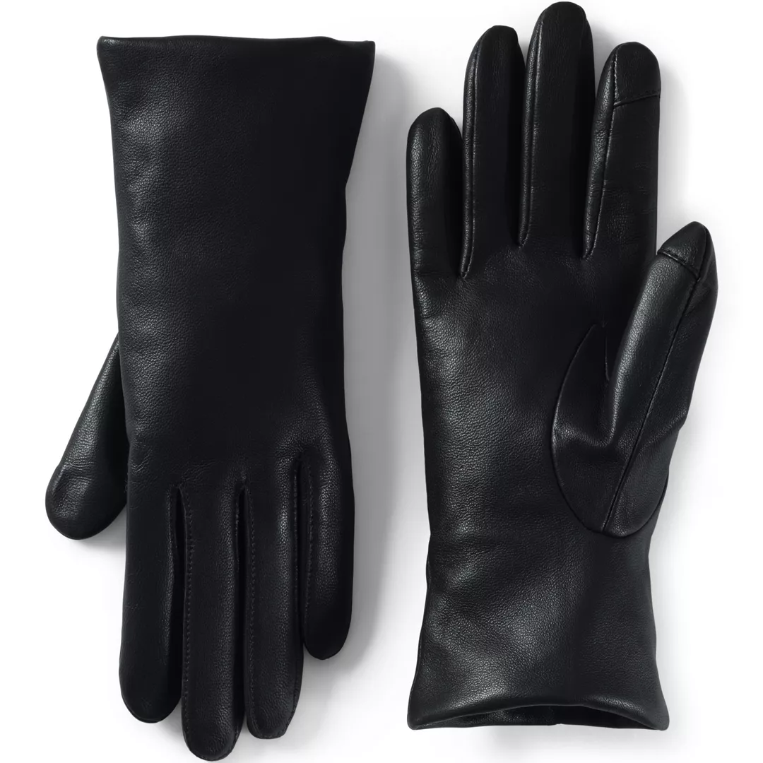 Women's EZ Touch Screen Cashmere Lined Leather Gloves