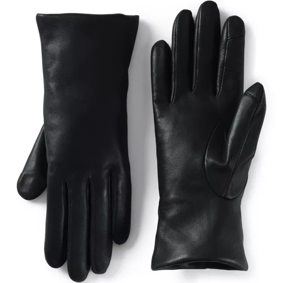 Women's EZ Touch Screen Cashmere Lined Leather Gloves - primary