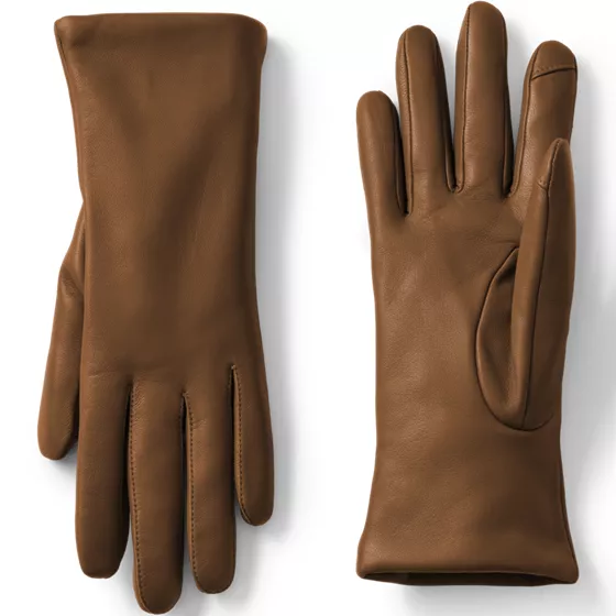 Women's EZ Touch Screen Cashmere Lined Leather Gloves - primary