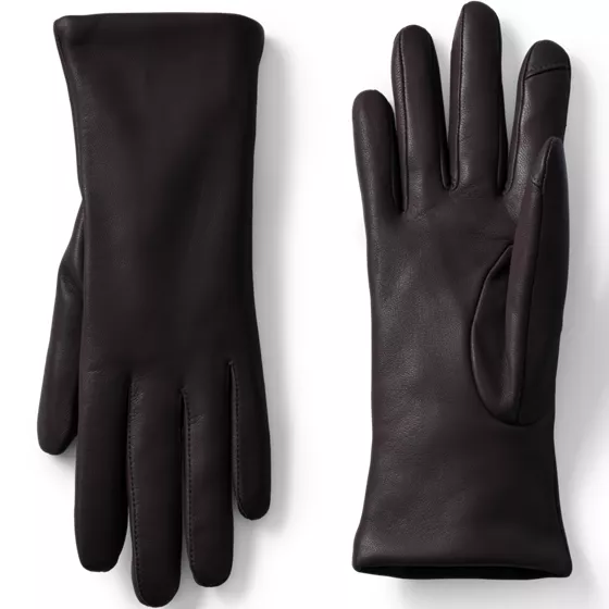 Women's EZ Touch Screen Cashmere Lined Leather Gloves - primary