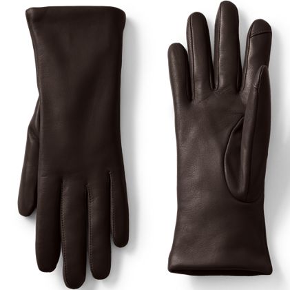 Women's EZ Touch Screen Cashmere Lined Leather Gloves - primary